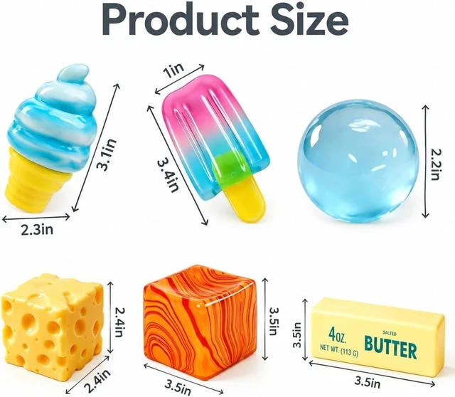 Alt view image 4 of 5 - Butter Squishy Fidget Toy, Slow Rising Stretchy Taba Squishy, Stress Relief
Soft scented PU butter stick squishy, stretchy slow rising, realistic food desk decor, stress relief gift for teens adults