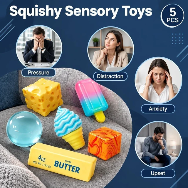 Alt view image 5 of 5 - Butter Squishy Fidget Toy, Slow Rising Stretchy Taba Squishy, Stress Relief
Soft scented PU butter stick squishy, stretchy slow rising, realistic food desk decor, stress relief gift for teens adults