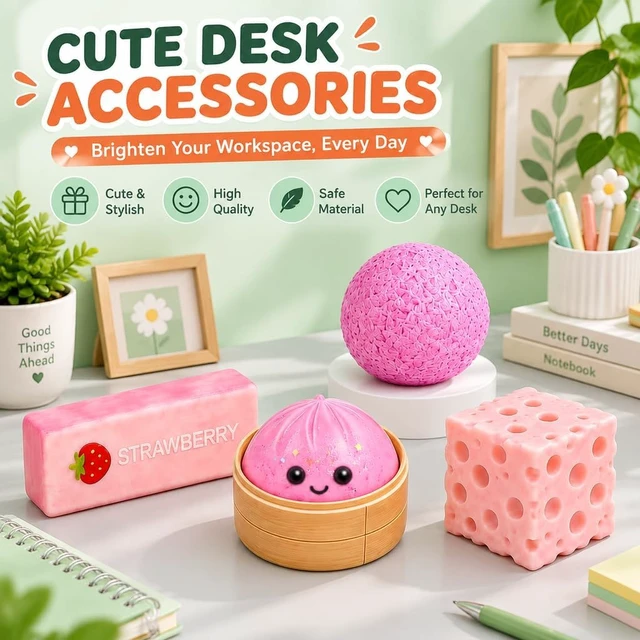 Alt view image 6 of 7 - 4 Pack Squishy Toys, Slow Rising Taba Squishy Stress Relief Fidget Pack
Soft kawaii malt sugar gel squishies, BPA free slow rising squeeze sensory toys for teens adults, desk decor party favors