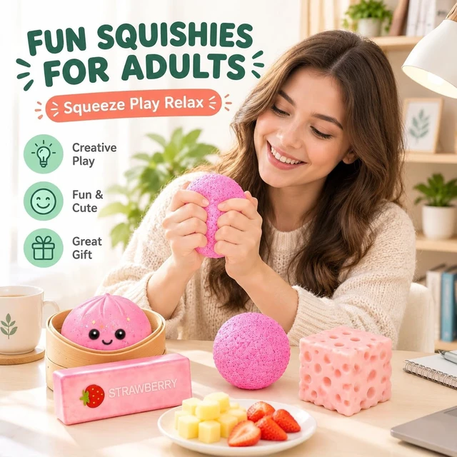 Alt view image 4 of 7 - 4 Pack Squishy Toys, Slow Rising Taba Squishy Stress Relief Fidget Pack
Soft kawaii malt sugar gel squishies, BPA free slow rising squeeze sensory toys for teens adults, desk decor party favors