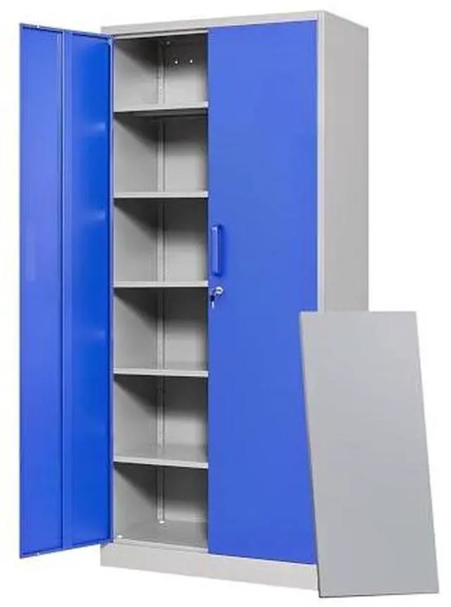 Main image of Metal Garage Storage Cabinets with Lock Door and Adjustable Shelves, Steel Tool Cabinets for Home,Office,Warehouse Organisieren (Blue Gray)