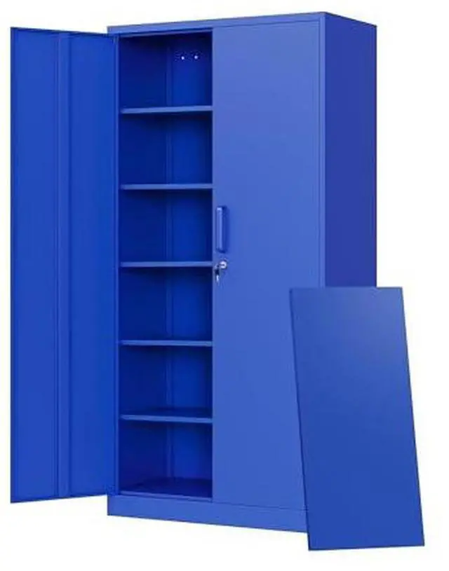 Main image of Metal Garage Storage Cabinets with Lock Door and Adjustable Shelves, Steel Tool Cabinets for Home,Office,Warehouse Organisieren (Blue)
