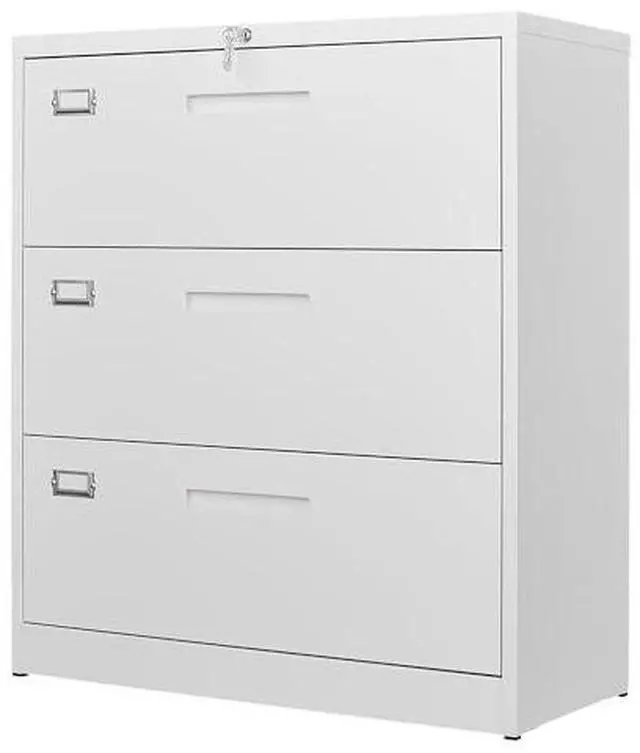 Main image of 3 Drawer File Cabinets with Lock,Metal Lateral Filing Cabinets for Home Office Organization Hanging Storage Letter/Legal/F4/A4(Assembly Required)