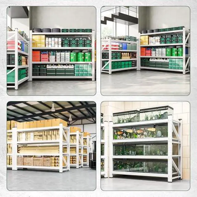 Alt view image 6 of 7 - 3000LBS Storage Shelves Heavy Duty,70" H Garage Shelving Units, 4 Tier Adjustable Utility Rack Shelf,Large Metal Industrial Shelves,for Shop,Warehouse,Basement (48" W x 24" D x 70" H)