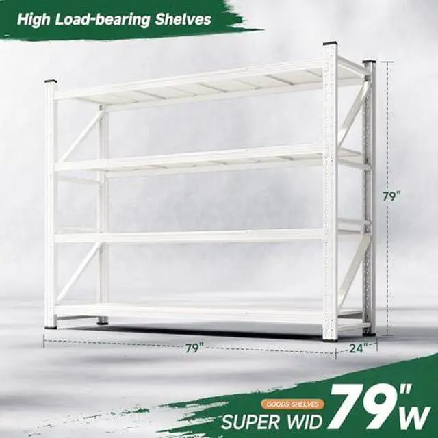 Main image of 6000LBS Storage Shelves Heavy Duty,79" W Garage Shelving Units, 4 Tier Adjustable Utility Rack Shelf,Large Metal Industrial Shelves,for Shop,Warehouse,Basement (79" W x 24" D x 79" H)