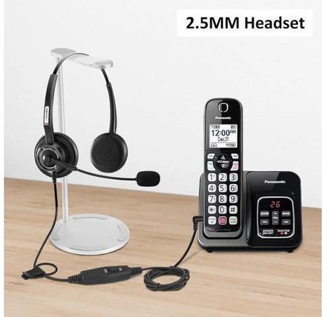 Alt view image 5 of 7 - Phone Headset 2.5mm with Noise Canceling Mic & Volume Control Ultra Comfort Telephone Headset for Panasonic Vtech AT&T Uniden Gigaset Cisco RCA Grandstream Cordless Landline Office Phones