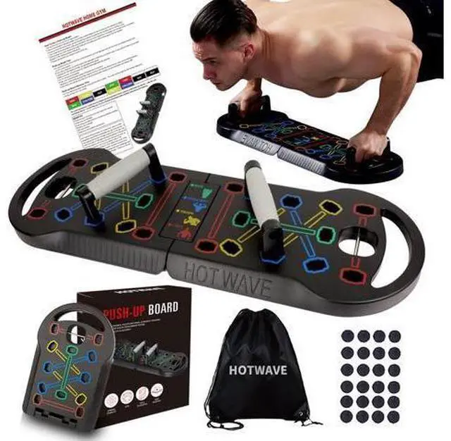 Main image of HOTWAVE Push Up Board Fitness, Portable Foldable 20 in 1 Push Up Bar at Home Gym, Pushup Handles for Floor. Professional Strength Training Equipment For Man and Women,Patent Pending