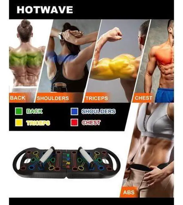 Alt view image 2 of 6 - HOTWAVE Push Up Board Fitness, Portable Foldable 20 in 1 Push Up Bar at Home Gym, Pushup Handles for Floor. Professional Strength Training Equipment For Man and Women,Patent Pending