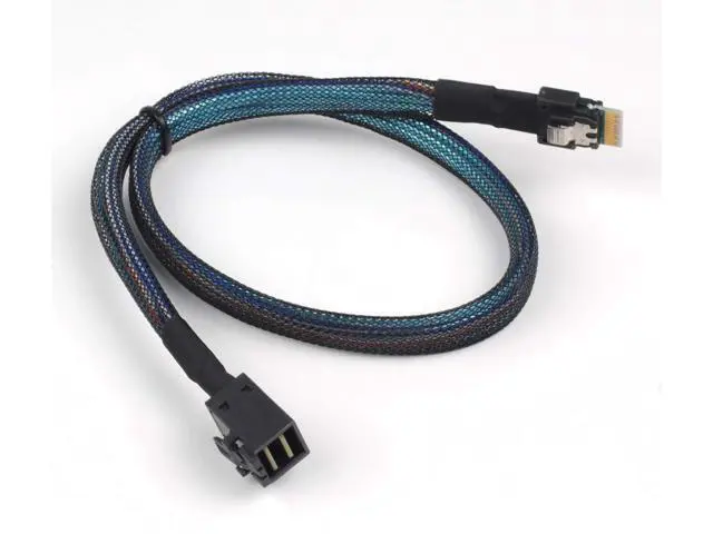 Alt view image 3 of 5 - Heretom 2PCS SFF-8654 to SFF-8643 Cable, Slim SAS SFF-8654 4i 38pin Host to Mini SAS HD SFF-8643 36pin Target Cable 1.5 FT
