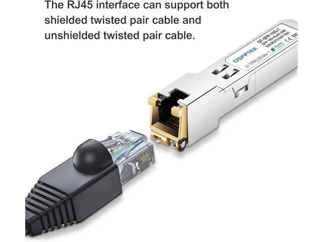 Alt view image 3 of 7 - 10GBASE-T SFP+ to RJ45 Transceiver, 10G Ethernet Copper Module, with 2pcs 1M CAT6 Ethernet Cable, Blue High Speed STP Internet Cable RJ45 Patch Cable for SFP Module, Computer, Laptop, etc