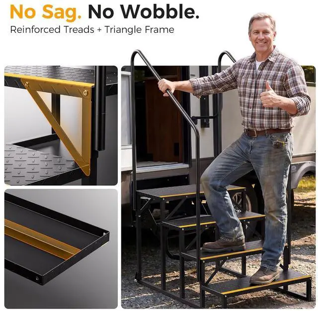 Alt view image 6 of 7 - RV Steps with Wheels (4-Step)