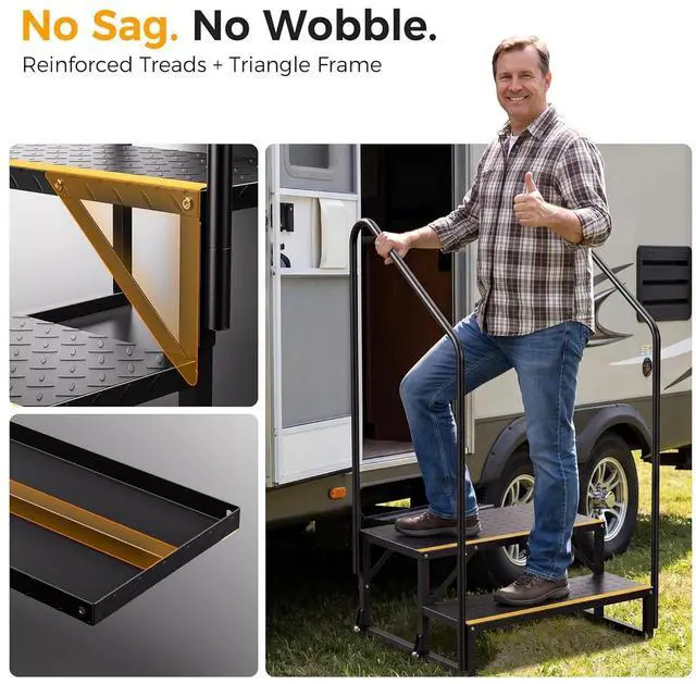 Alt view image 5 of 6 - RV Steps with Wheels (2-Step)