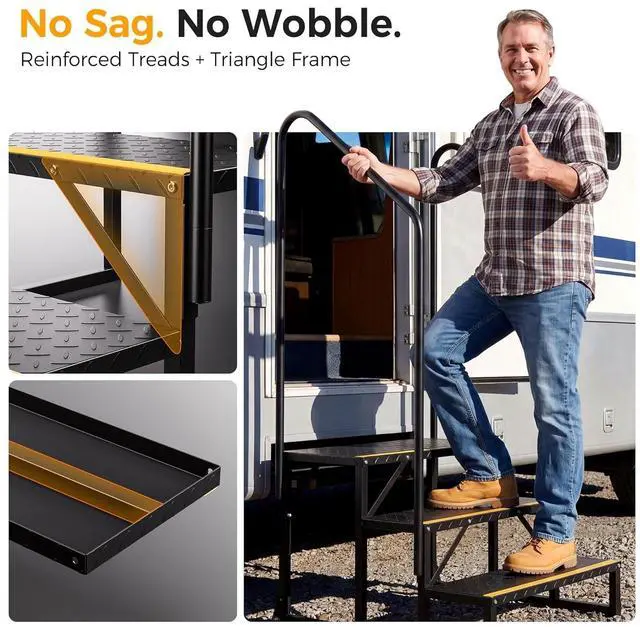 Alt view image 6 of 7 - RV Steps with Wheels (3-Step)