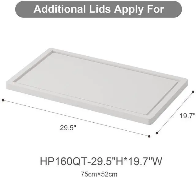 Alt view image 2 of 7 - additional Extra Large Lids for 160/168QT storage bins,1-pcs Lids only29.5''W*19.7''D (White-1pcs, 160QT/168QT)