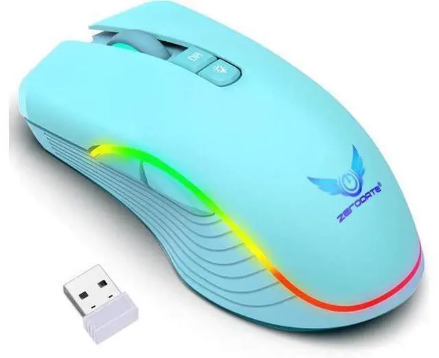 Main image of DIXSG Rechargeable Wireless Gaming Mouse, RGB LED Backlit Mouse with 4 Adjustable DPI, 7 Button, 2.4G USB Optical Gaming Ergonomic Computer Mice for Laptop PC Gamer Computer Desktop (Green) giyqxHw