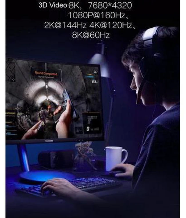 Alt view image 2 of 7 - AUBEAMTO 6.6ft 8K@60Hz 4k/2K/1080p HDMI-compatible Male To HDMI Male V2.1 SDR HDR Ultra HD UHD Cable For Laptops Monitor Projector, 2-PACK, 6.6FT