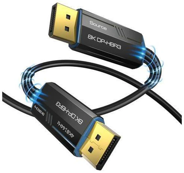 Main image of 8K Long DP Fiber Optic Cable 330FT/100M,AUBEAMTO Displayport 1.4 Cable, 32.4Gbps Ultra High Speed, 8K@60Hz, 4K@144Hz, Support HBR3, DSC 1.2, HDR10, Compatible with Graphics Card, Projector, Monitor