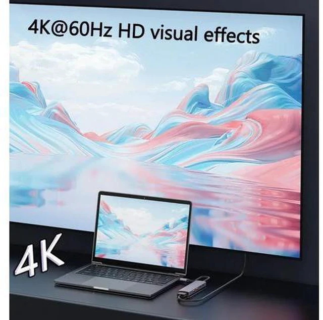 Alt view image 2 of 7 - AUBEAMTO Type C USB Hub, 10Gbps USB C Hub, USB C Splitter with 4K@60HZ HDMI, 1 USB C 3.2 and 2 USB A 3.2 Data Ports, 140W PD, for MacBook, Mac Mini, XPS, Laptop and USB C Devices