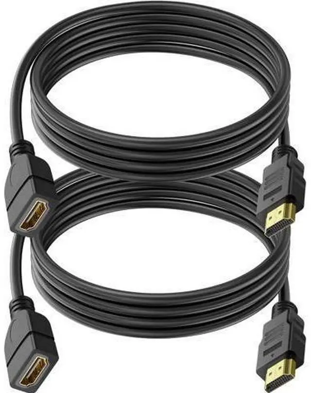 Main image of 2 Pack HDMI Extension Cable 3 Feet High Speed HDMI Male to Female Adapter Cord 1080P HDMI Cable Extender Video Wire for for HDTV, Monitor, PC, Laptop, Projector