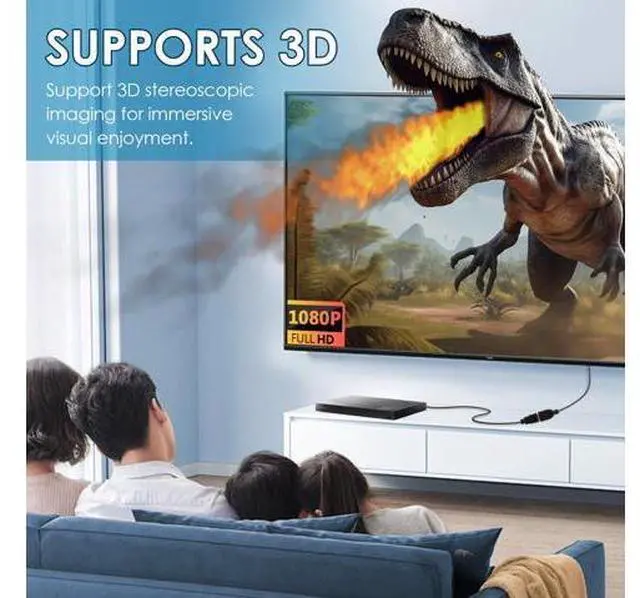 Alt view image 2 of 7 - 2 Pack HDMI Extension Cable 3 Feet High Speed HDMI Male to Female Adapter Cord 1080P HDMI Cable Extender Video Wire for for HDTV, Monitor, PC, Laptop, Projector