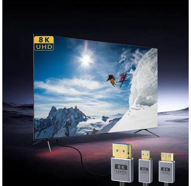Alt view image 5 of 5 - 1ft 8K@60Hz HDMI Cable, OD 2.5mm Ultra-Thin HDMI 2.1 Version UHD Cord, 48Gbps HDMI Upward Angle Male to Straight Male Coaxial Cable for GH5S, PS5, Xbox One, HDTV, Dynamic HDR,eARC