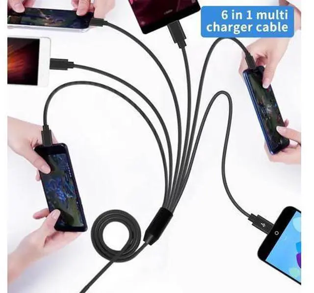 Alt view image 3 of 7 - USB C Splitter Cable - 6 in 1 USB 2.0 Type A to 6 Type-C Male Charger Cable with 3A Fast Charge for Android, Samsung, Tablet, 1.64ft