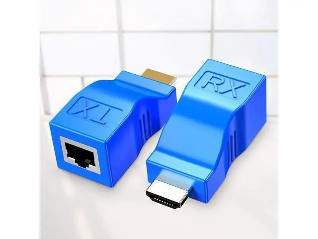 Alt view image 2 of 7 - HDMI Extender Adapter, HDMI to RJ45 Ethernet Network Converter Over by Cat5-e/6 Cable Splitter 1080p up to 30m/98ft Repeater for HDTV HD TV DVD PS4 STB