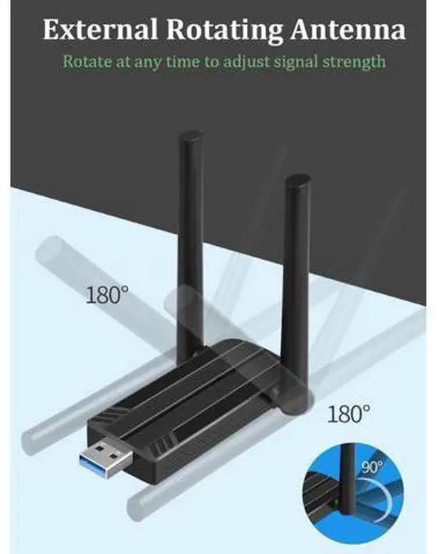 Alt view image 4 of 7 - Wireless Adapter, USB 3.0 WiFi 6 Adapter for PC - 802.11ax AX1800 PC WiFi Adapter for Desktop Laptop Dual Band Wireless Adapter WiFi Dongle for Windows 7/10/11 Wireless Network Adapter for PC Computer