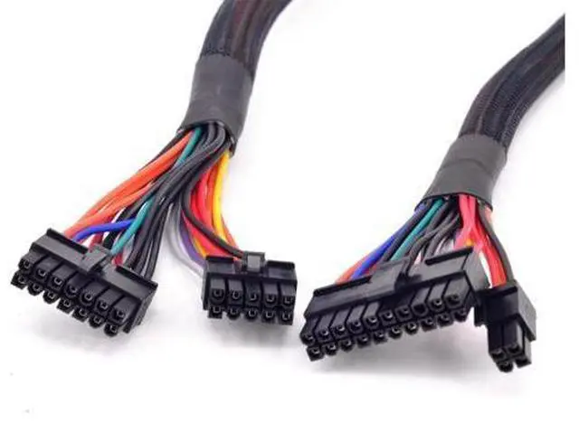 Alt view image 4 of 4 - PSU Modular 14+10pin to 20+4Pin ATX Power Supply Cable 24Pin Motherboard Flat Cable for Corsair HX1200i HX1000i HX850i HX750i