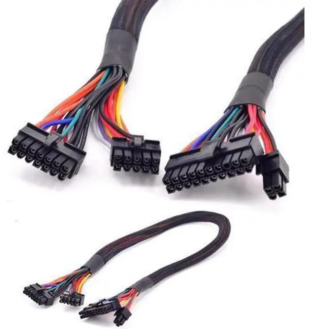 Alt view image 2 of 4 - PSU Modular 14+10pin to 20+4Pin ATX Power Supply Cable 24Pin Motherboard Flat Cable for Corsair HX1200i HX1000i HX850i HX750i