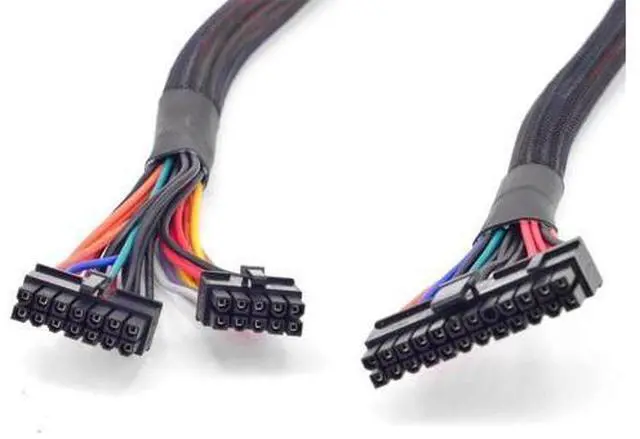Alt view image 3 of 4 - PSU Modular 14+10pin to 20+4Pin ATX Power Supply Cable 24Pin Motherboard Flat Cable for Corsair HX1200i HX1000i HX850i HX750i