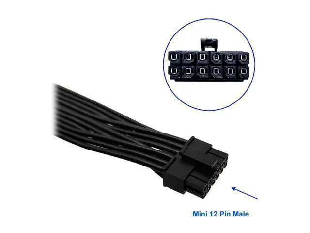 Alt view image 2 of 3 - Replacement for Dual CPU 8 Pin Male to Mini 12 Pin GeForce RTX 30 Series GPU Power Adapter Cable for Modular PSUs 25-inch(63cm)