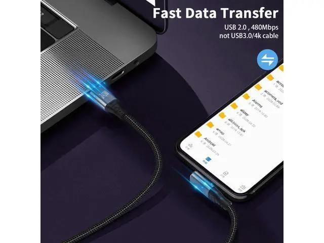 Alt view image 3 of 6 - USB C Cable Right Angle Short, 3.3 ft 240W USB C to USB C Cable, 90 Degree USB C Charger Cable Fast Charging Type C to Type C Cable Compatible with MacBook & iPad Pro & Samsung