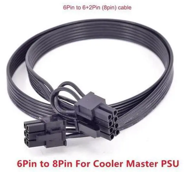 Main image of 6Pin to 8Pin(6+2Pin)Power Supply Cable for Cooler Master MWE Gold 550 650 750 V550 V650 V700 V850 V1000 Platinum Silent Pro Gold 1200W M1000 M850 M700850W Hybrid 1300W 1050W 850W M520 PSU Modular