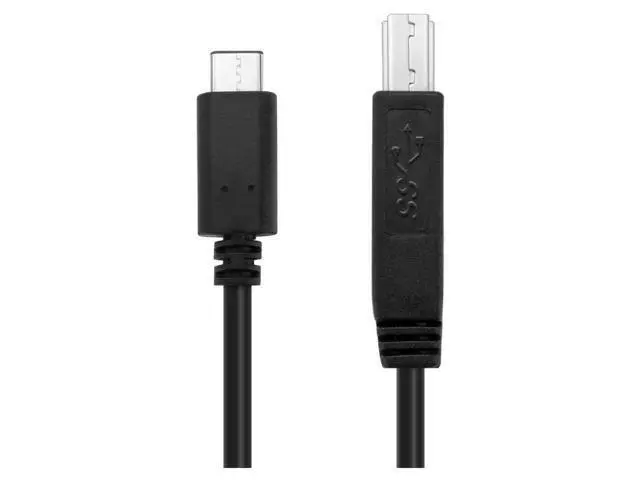 Alt view image 4 of 4 - USB Type C (USB-C) to Type B (USB-B) Cable (3FT) Black - SuperSpeed Standard USB 3.0 Male Port with Reversible Type C Connector Design for Printer Scanner