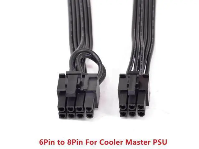 Alt view image 2 of 3 - 6Pin to 8Pin(6+2Pin)Power Supply Cable for Cooler Master MWE Gold 550 650 750 V550 V650 V700 V850 V1000 Platinum Silent Pro Gold 1200W M1000 M850 M700850W Hybrid 1300W 1050W 850W M520 PSU Modular
