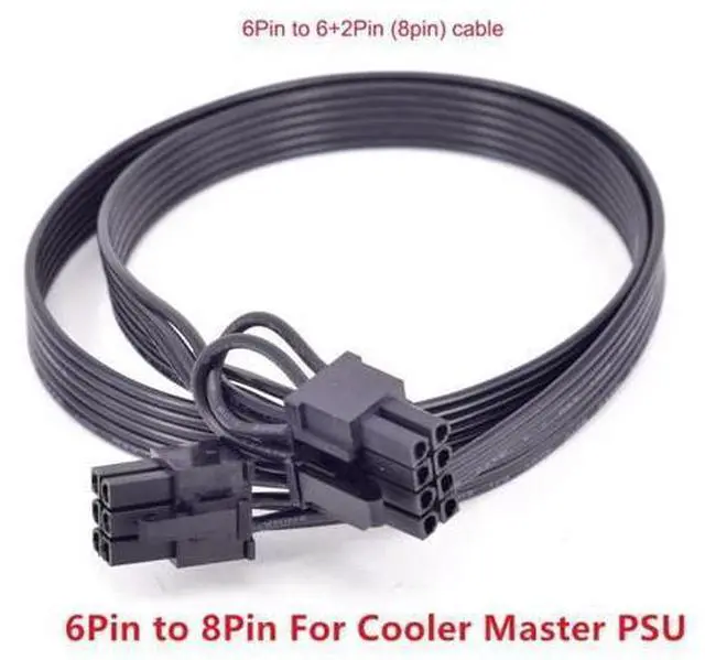 Main image of 6Pin to 8Pin(6+2Pin)Power Supply Cable for Cooler Master MWE Gold 550 650 750 V550 V650 V700 V850 V1000 Platinum Silent Pro Gold 1200W M1000 M850 M700850W Hybrid 1300W 1050W 850W M520 PSU Modular