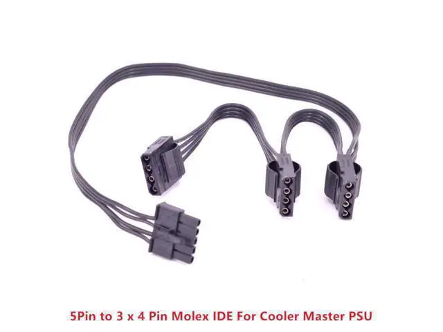 Alt view image 2 of 2 - 5Pin to 3 IDE 4Pin Molex Power Supply Cable for Cooler Master MWE Gold 550 650 750 V550 V650 Platinum Silent Pro Gold 1200W M1000 M850 1500W 1000W 850W Hybrid 1300W 1050W 850W M520 PSU Modular