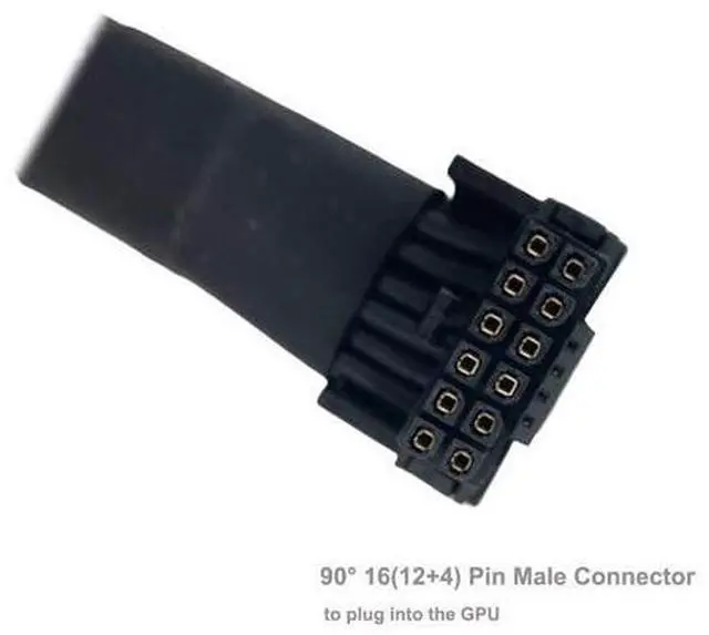 Alt view image 2 of 5 - 12VHPWR Cable, 16 Pin GPU PCIe 5.0 Female to Male Extension 90 Degree Angle 16AWG 600W Sleeved Adapter for 12+4pin RTX 4090 4080 4070Ti 3090Ti Graphic Card 7.1-inch (Type B)