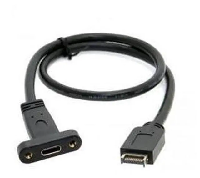Main image of USB 3.1 Front Panel Header to USB-C Type-C Female Extension Cable 40cm with Panel Mount Screw