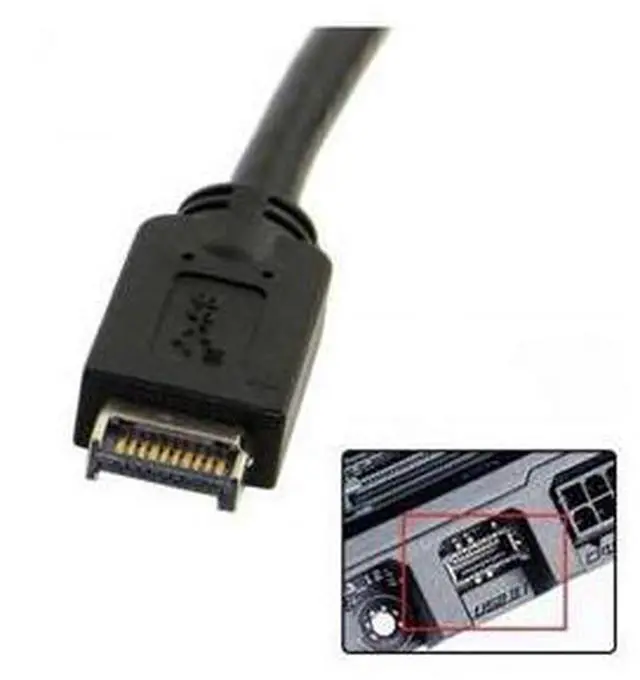 Alt view image 4 of 5 - USB 3.1 Front Panel Header to USB-C Type-C Female Extension Cable 40cm with Panel Mount Screw