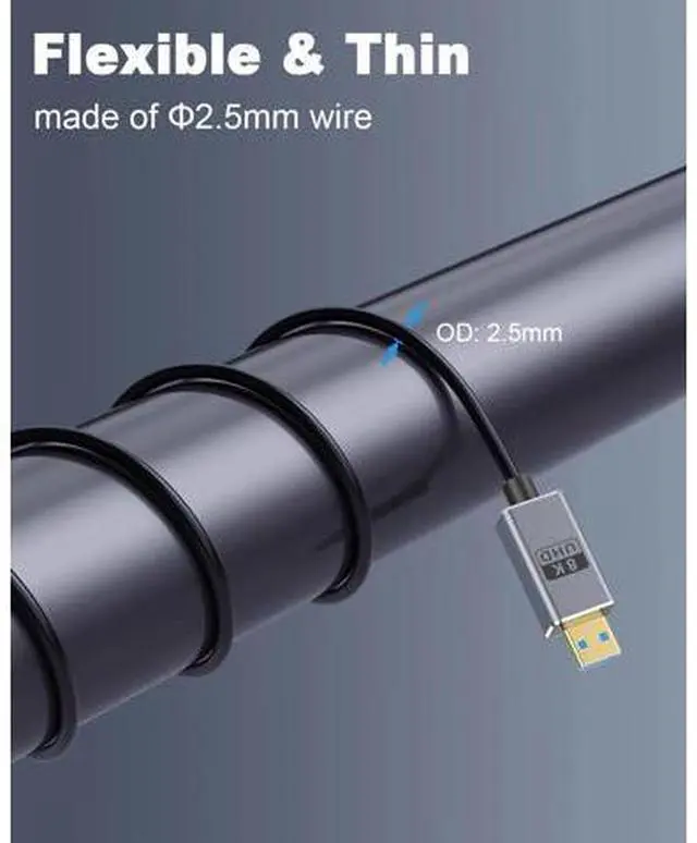 Alt view image 5 of 7 - Micro HDMI to HDMI 2.1 Cable, Down Angle HDMI Male to Micro HDMI Cable 8K@60Hz, 4K@240Hz, 48Gbps High Speed Compatible with Raspberry Pi 5/Pi 4/GoPro Hero 7 6/S.ony A6000 Camera 4FT/1.2M