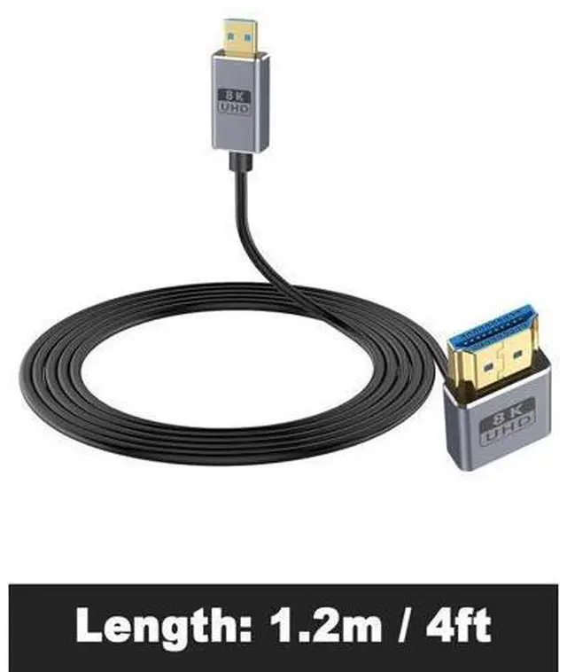 Alt view image 7 of 7 - Micro HDMI to HDMI 2.1 Cable, Down Angle HDMI Male to Micro HDMI Cable 8K@60Hz, 4K@240Hz, 48Gbps High Speed Compatible with Raspberry Pi 5/Pi 4/GoPro Hero 7 6/S.ony A6000 Camera 4FT/1.2M