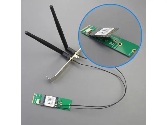 Alt view image 3 of 7 - WA04 M.2 Key E to Key M WiFi Adapter for M.2 WiFi 4/5/6/6e/7/Coral TPU Module, with 3.5-dBi SMA Antenna Kits