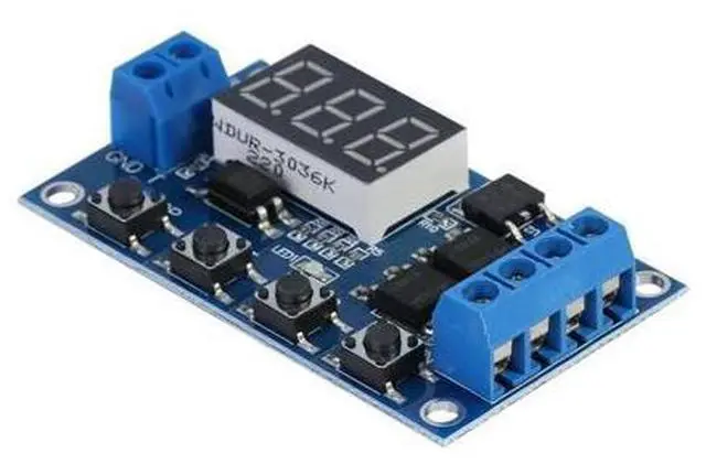 Main image of WISDUM DC 5V-36V Dual MOS Control Cycle Trigger Timer Delay Relay Module Switch LED Quiescent Current 20mA Operating Current 50mA
