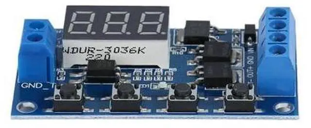 Alt view image 2 of 6 - WISDUM DC 5V-36V Dual MOS Control Cycle Trigger Timer Delay Relay Module Switch LED Quiescent Current 20mA Operating Current 50mA