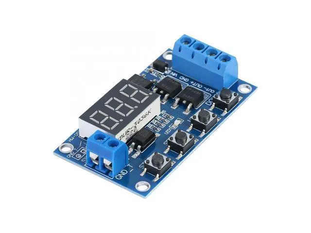 Alt view image 3 of 6 - WISDUM DC 5V-36V Dual MOS Control Cycle Trigger Timer Delay Relay Module Switch LED Quiescent Current 20mA Operating Current 50mA