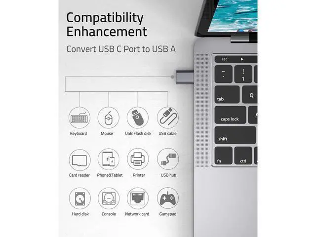 Alt view image 2 of 7 - USB C to USB Adapter Pack of 2 USB C Male to USB3 Female Adapter Compatible with MacBook Pro 2021 iMac iPad Mini 6/Pro MacBook Air 2022 and Other Type C or Thunderbolt 4/3 Devices Space Grey