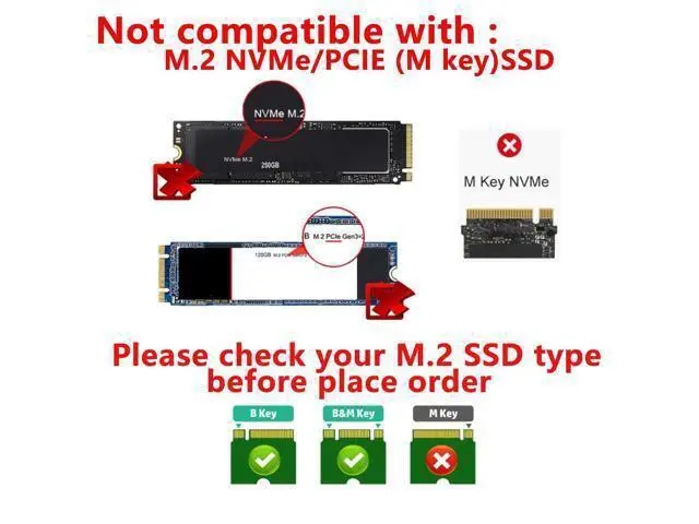 Alt view image 2 of 7 - M.2 to SATA Adapter - 2 in 1 Converter for MSATA/M.2 NGFF SSD to 2.5" SATA III, Supports B&M Key, Not for M Key