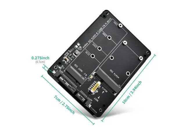 Alt view image 6 of 7 - M.2 to SATA Adapter - 2 in 1 Converter for MSATA/M.2 NGFF SSD to 2.5" SATA III, Supports B&M Key, Not for M Key